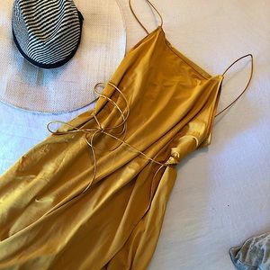 ZARA Mustard Midi Dress